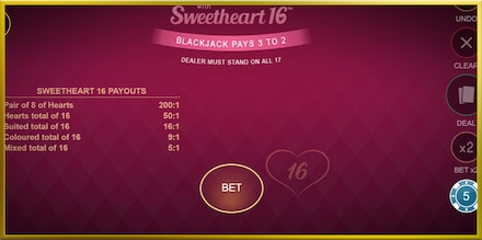 Classic Blackjack with Sweetheart 16 screenshot